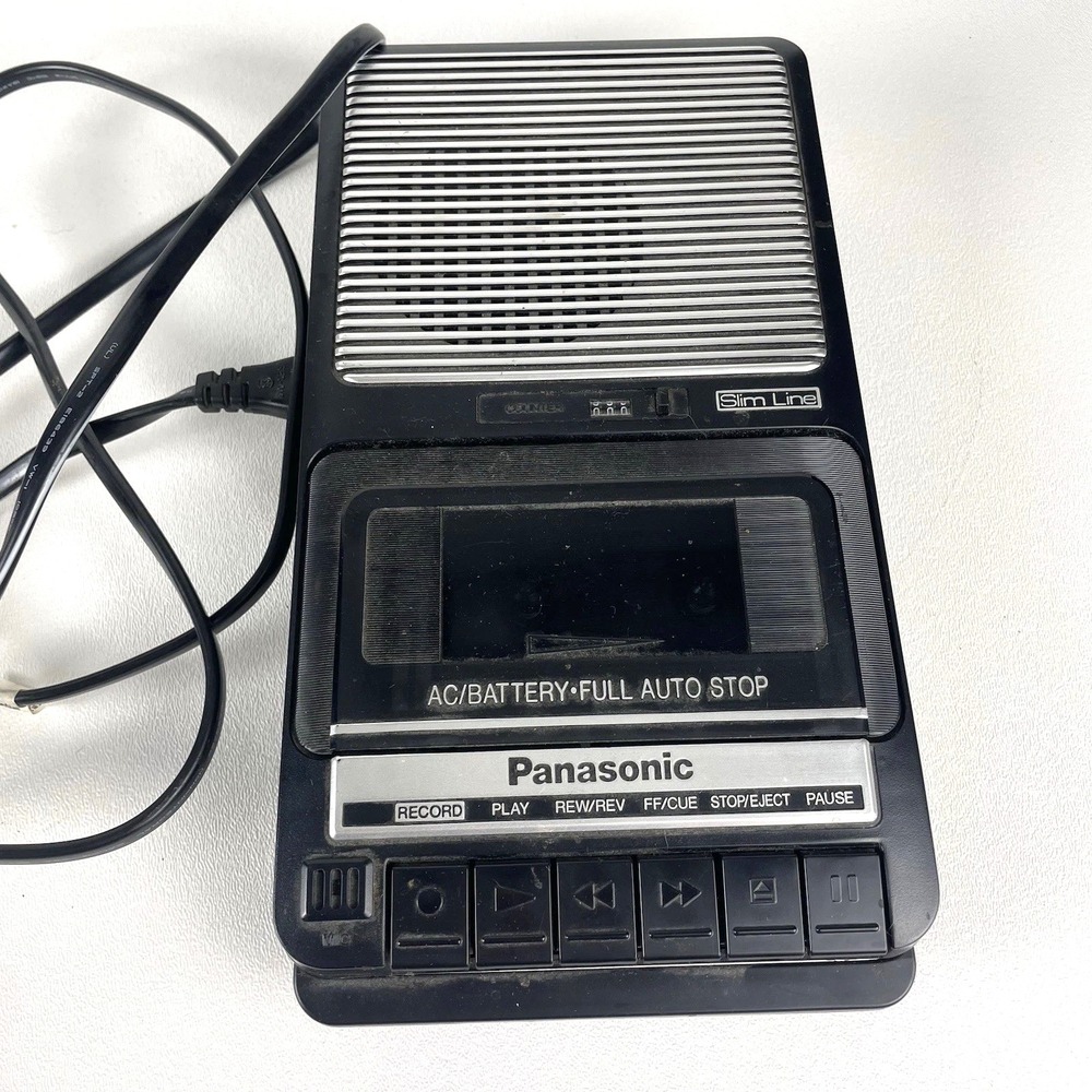 Vtg Panasonic RQ-2102 Slim Line Portable Cassette Tape Player & Recorder w/cord